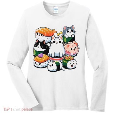 Sushi Anime Cat Sushi Lover Gift Women's Long Sleeve Shirt