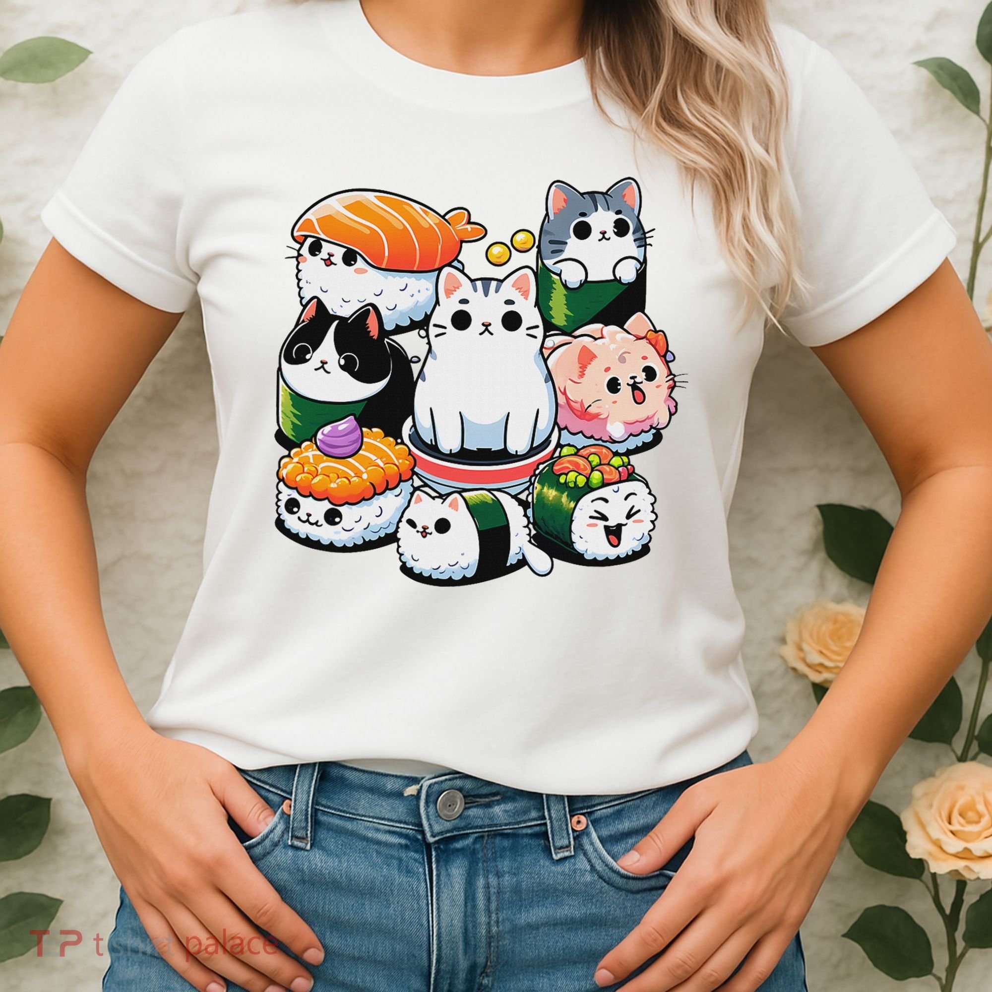 Sushi Anime Cat Sushi Lover Gift Women's T-Shirt
