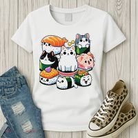 Sushi Anime Cat Sushi Lover Gift Women's T-Shirt thumb 3