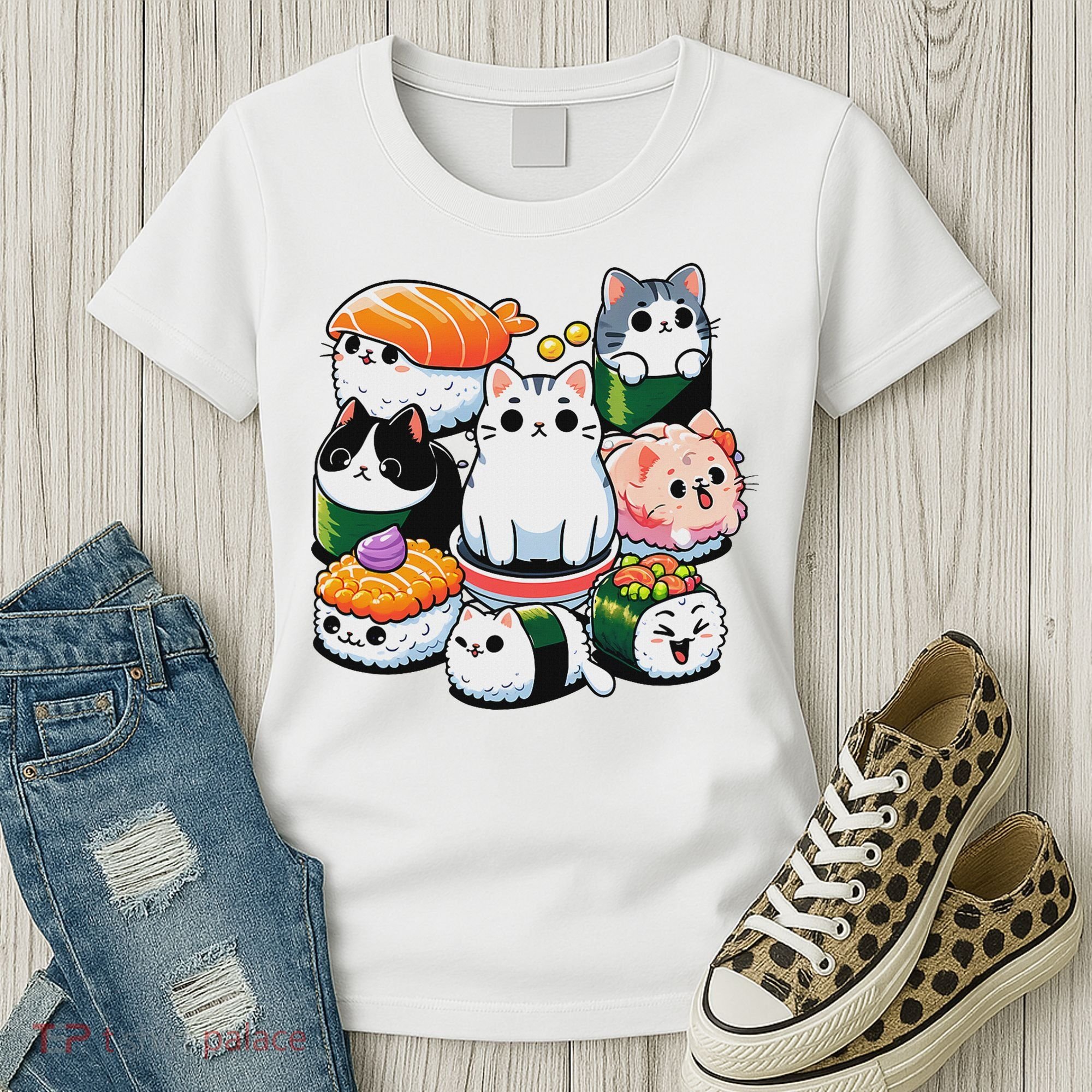 Sushi Anime Cat Sushi Lover Gift Women's T-Shirt