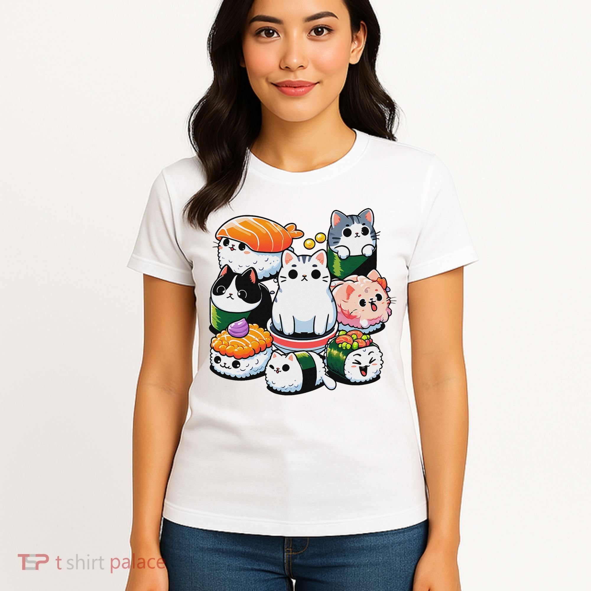 Sushi Anime Cat Sushi Lover Gift Women's T-Shirt