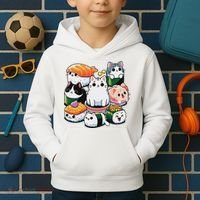 Sushi Anime Cat Sushi Lover Gift Kids Hoodie thumb 2