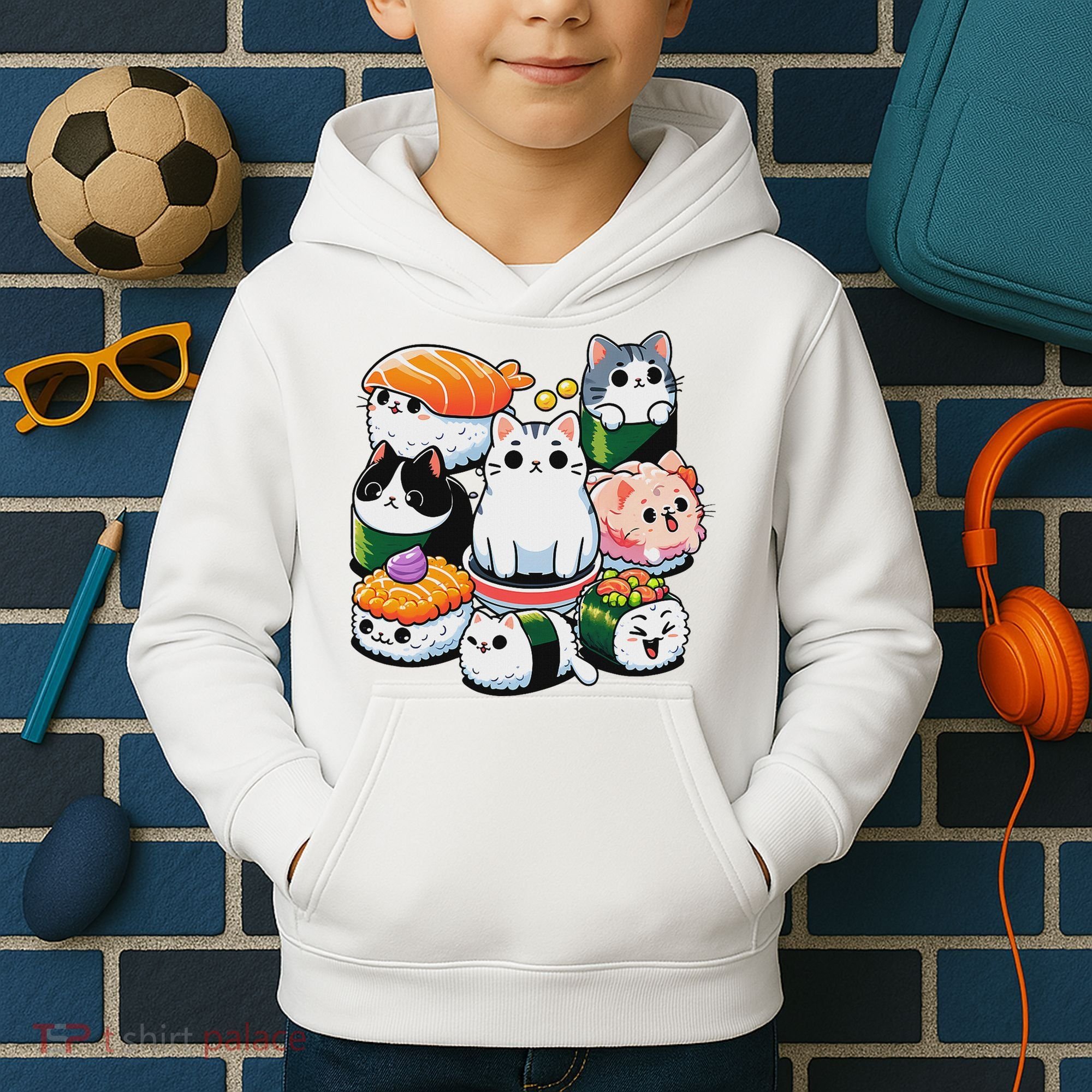 Sushi Anime Cat Sushi Lover Gift Kids Hoodie