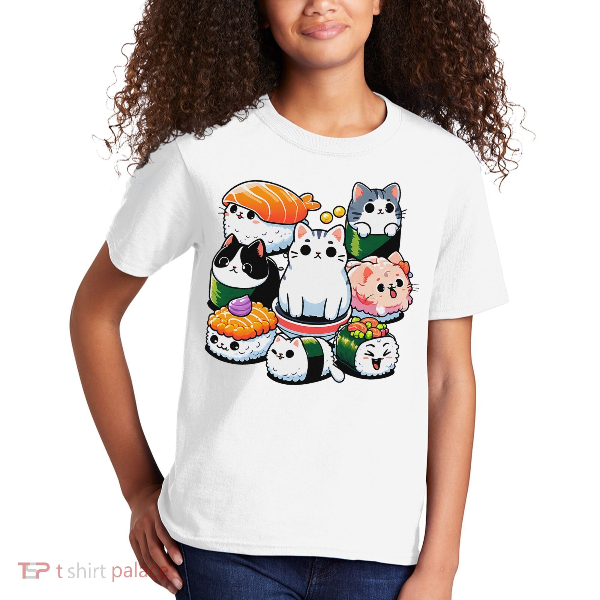 Sushi Anime Cat Sushi Lover Gift Kids T-Shirt