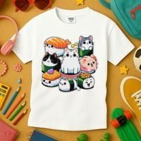 Sushi Anime Cat Sushi Lover Gift Kids T-Shirt thumb 3