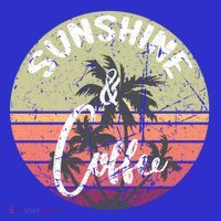 Sunshine And Coffee Funny Retro Vintage Sunset Palm Trees Gift T-Shirt thumb 7