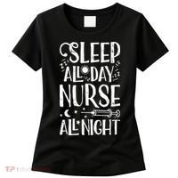Sleep All Day Nurse All Night Women Nursing Nurses Women's T-Shirt thumb 0