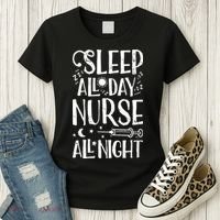 Sleep All Day Nurse All Night Women Nursing Nurses Women's T-Shirt thumb 3