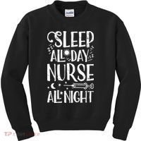 Sleep All Day Nurse All Night Women Nursing Nurses Kids Sweatshirt thumb 0