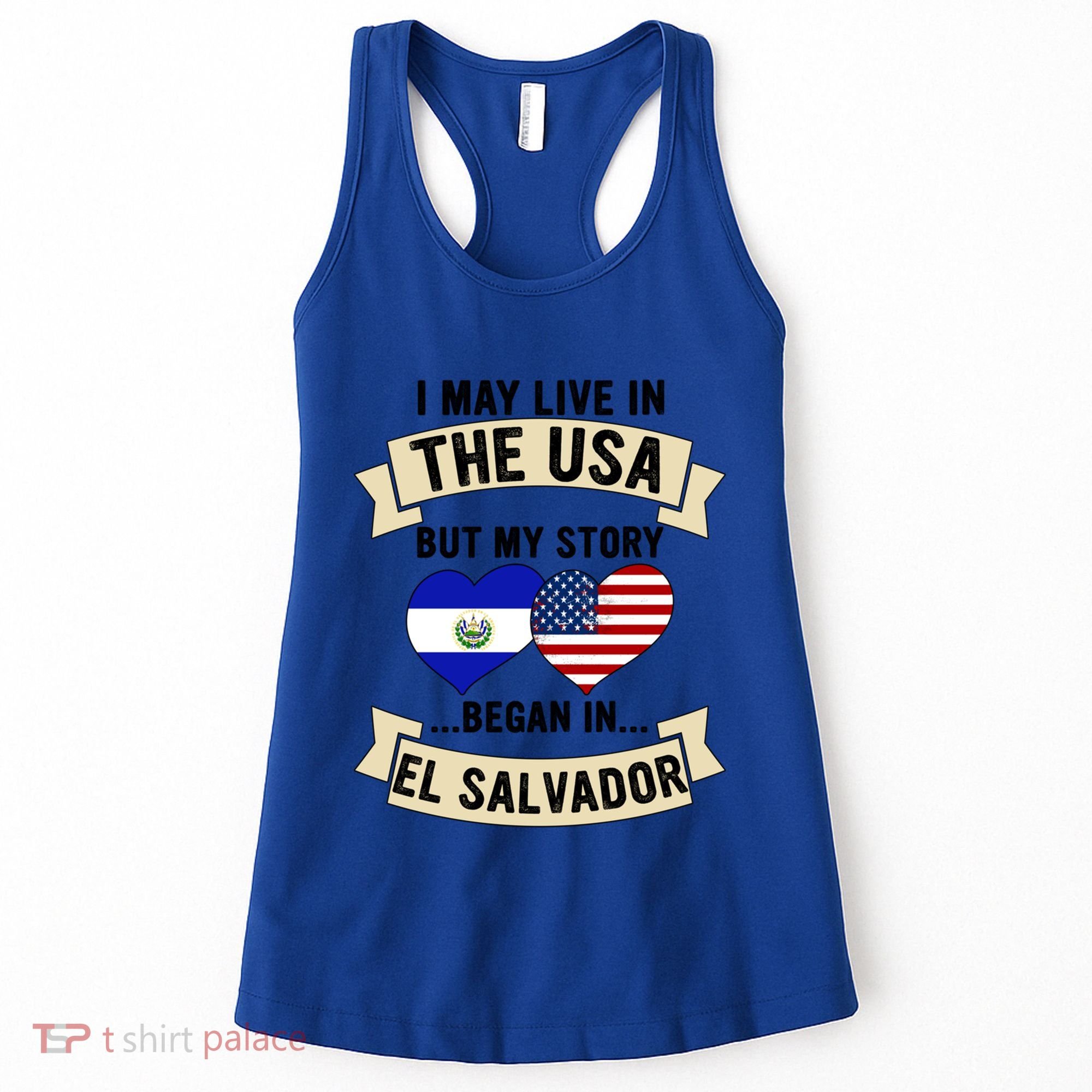 Salvadoran American Dad Mommy El Salvador Us Flag Heart Gift Women's Tank Top