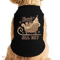 Sleigh All Day Leopard Christmas Tree Snowflake Holiday Xmas Cool Gift Doggie Tank thumb 0