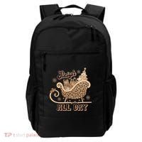 Sleigh All Day Leopard Christmas Tree Snowflake Holiday Xmas Cool Gift Backpack thumb 0