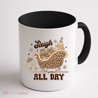 Sleigh All Day Leopard Christmas Tree Snowflake Holiday Xmas Cool Gift Coffee Mug back