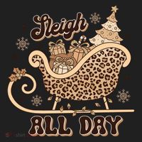 Sleigh All Day Leopard Christmas Tree Snowflake Holiday Xmas Cool Gift Beanie thumb 2