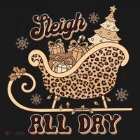 Sleigh All Day Leopard Christmas Tree Snowflake Holiday Xmas Cool Gift Women's Hoodie thumb 2