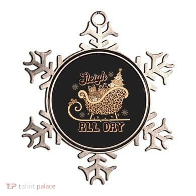 Sleigh All Day Leopard Christmas Tree Snowflake Holiday Xmas Cool Gift Ornament
