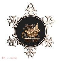 Sleigh All Day Leopard Christmas Tree Snowflake Holiday Xmas Cool Gift Ornament thumb 0