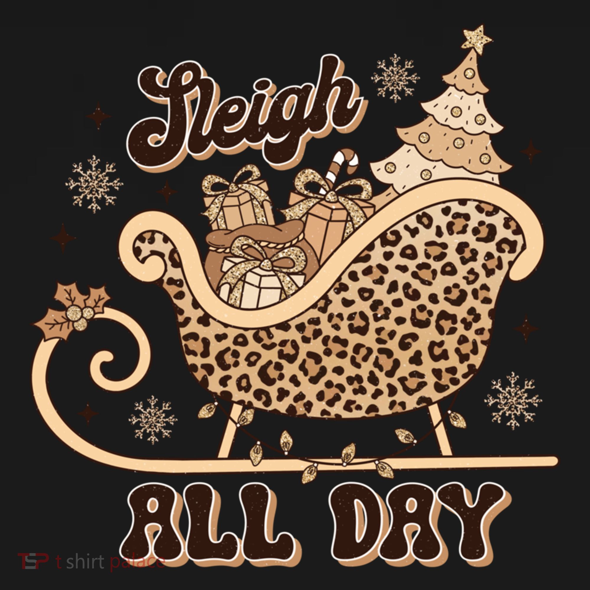 Sleigh All Day Leopard Christmas Tree Snowflake Holiday Xmas Cool Gift Ornament