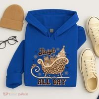 Sleigh All Day Leopard Christmas Tree Snowflake Holiday Xmas Cool Gift Hoodie thumb 4