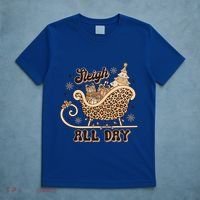Sleigh All Day Leopard Christmas Tree Snowflake Holiday Xmas Cool Gift T-Shirt thumb 5