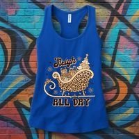 Sleigh All Day Leopard Christmas Tree Snowflake Holiday Xmas Cool Gift Women's Tank Top thumb 3