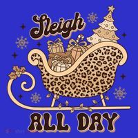 Sleigh All Day Leopard Christmas Tree Snowflake Holiday Xmas Cool Gift Women's Tank Top thumb 5
