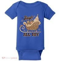 Sleigh All Day Leopard Christmas Tree Snowflake Holiday Xmas Cool Gift Baby Bodysuit thumb 0