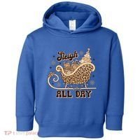Sleigh All Day Leopard Christmas Tree Snowflake Holiday Xmas Cool Gift Toddler Hoodie thumb 0