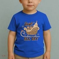 Sleigh All Day Leopard Christmas Tree Snowflake Holiday Xmas Cool Gift Toddler T-Shirt thumb 2