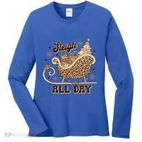 Sleigh All Day Leopard Christmas Tree Snowflake Holiday Xmas Cool Gift Women's Long Sleeve Shirt thumb 0