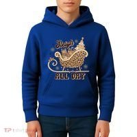 Sleigh All Day Leopard Christmas Tree Snowflake Holiday Xmas Cool Gift Kids Hoodie thumb 4