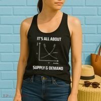 Supply And Demand Funny Economics Teacher & Economist Women's Tank Top thumb 2