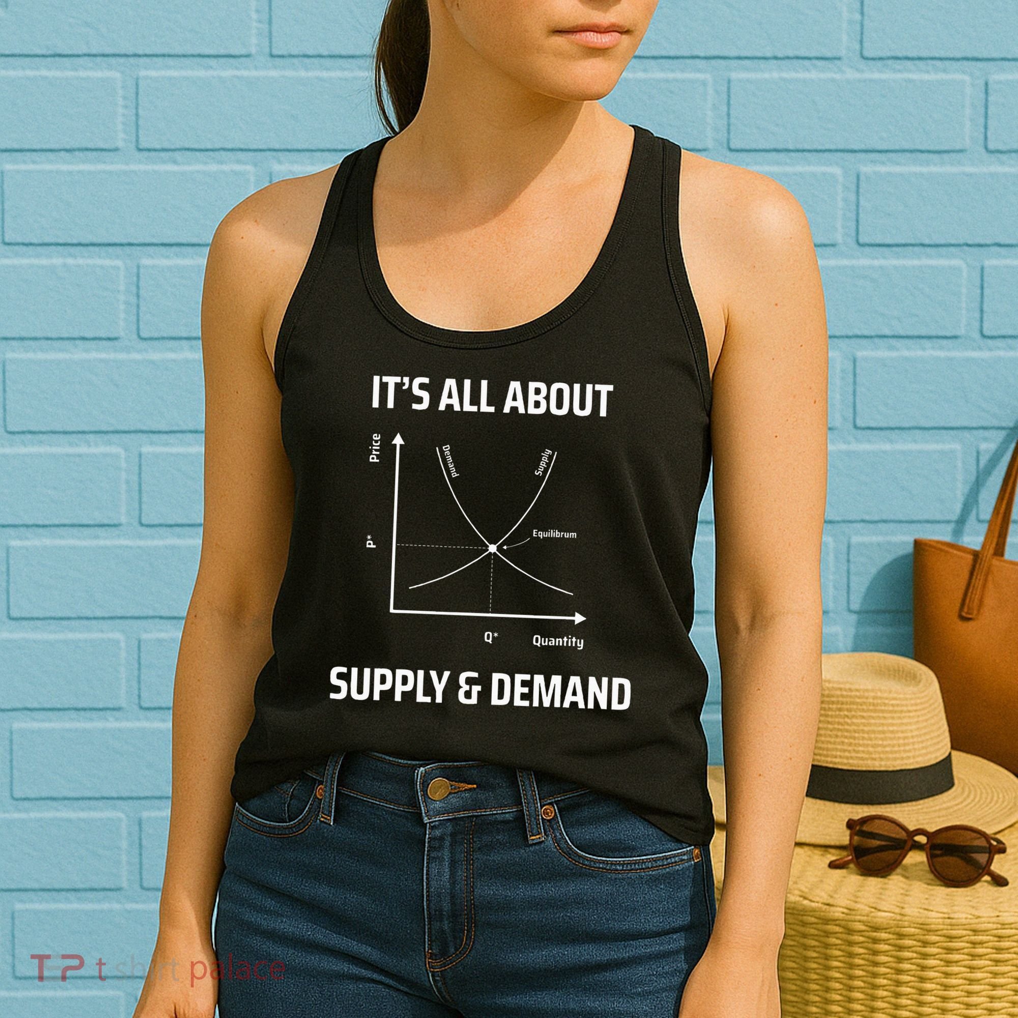 Supply And Demand Funny Economics Teacher & Economist Women's Tank Top