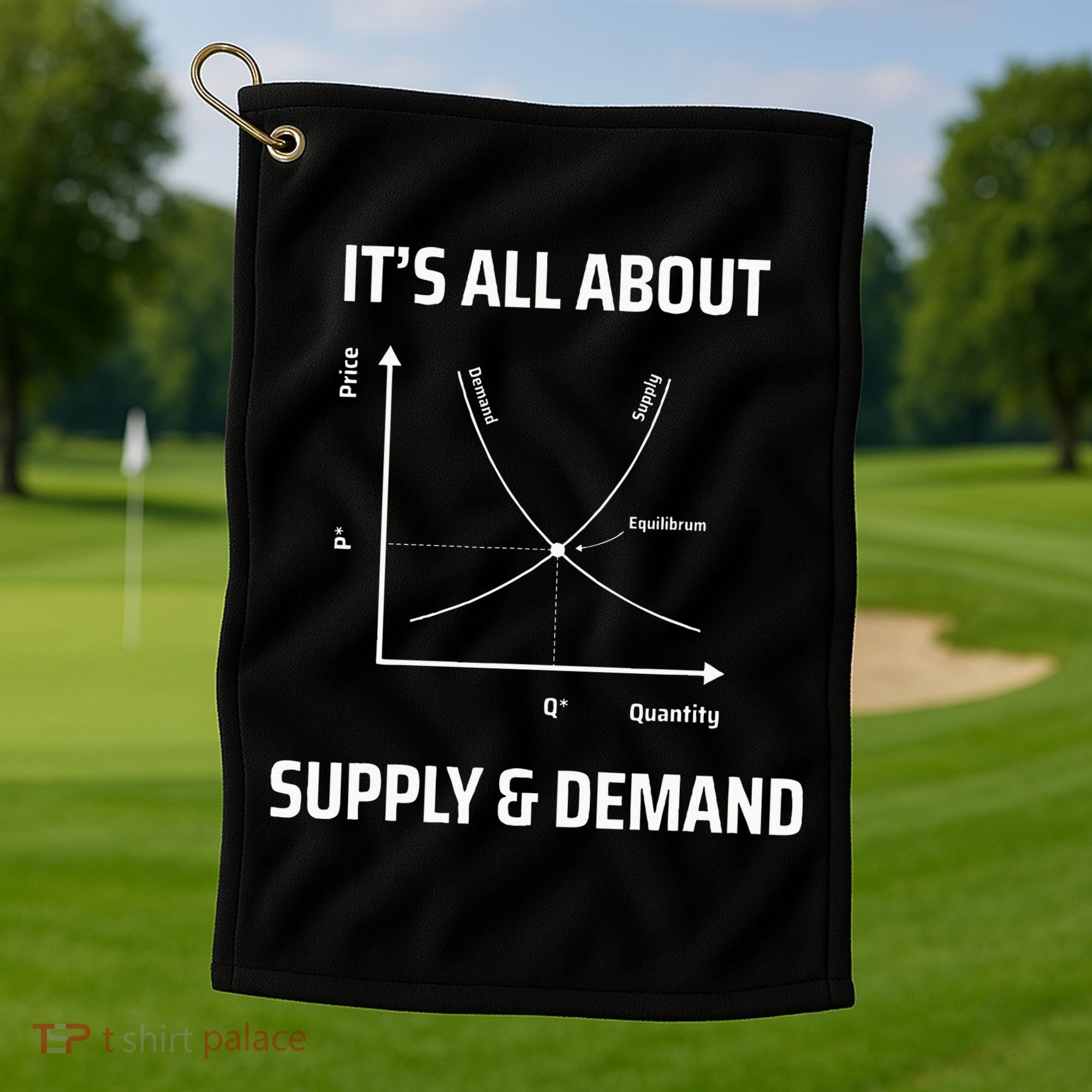 Supply And Demand Funny Economics Teacher & Economist Golf Towel