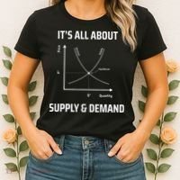 Supply And Demand Funny Economics Teacher & Economist Women's T-Shirt thumb 2