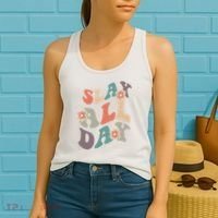 Slay All Day Women Motivational Inspirational Feminist Cute Women's Tank Top thumb 2