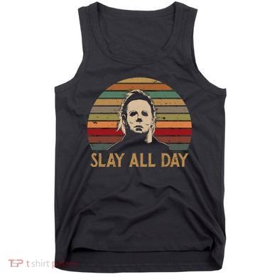 Slay All Day Horror Character Vintage Halloween Tank Top