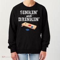 Sinkin' And Drinkin' Cornhole Playing Funny Women's Sweatshirt thumb 0