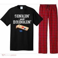 Sinkin' And Drinkin' Cornhole Playing Funny Pajama Set thumb 0