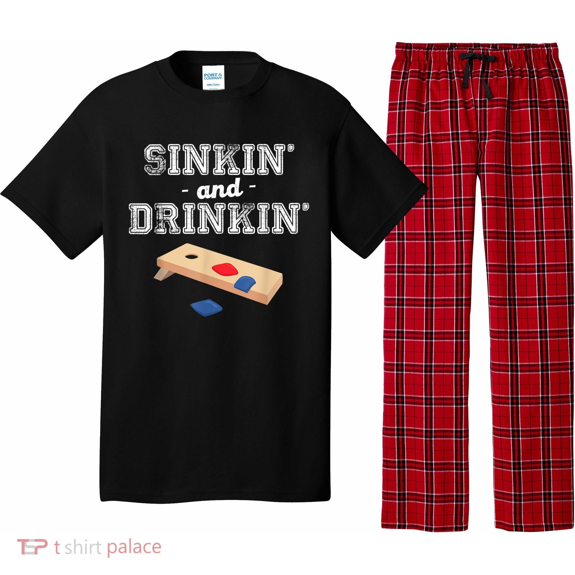 Sinkin' And Drinkin' Cornhole Playing Funny Pajama Set