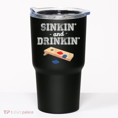 Sinkin' And Drinkin' Cornhole Playing Funny Tumbler