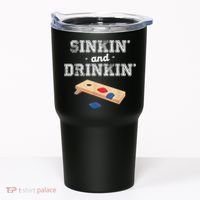 Sinkin' And Drinkin' Cornhole Playing Funny Tumbler thumb 0