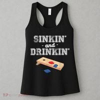 Sinkin' And Drinkin' Cornhole Playing Funny Women's Tank Top thumb 3
