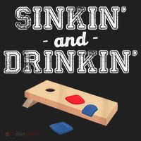 Sinkin' And Drinkin' Cornhole Playing Funny Golf Towel thumb 3