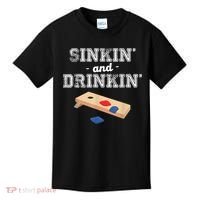 Sinkin' And Drinkin' Cornhole Playing Funny Kids T-Shirt thumb 0