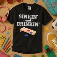 Sinkin' And Drinkin' Cornhole Playing Funny Kids T-Shirt thumb 3