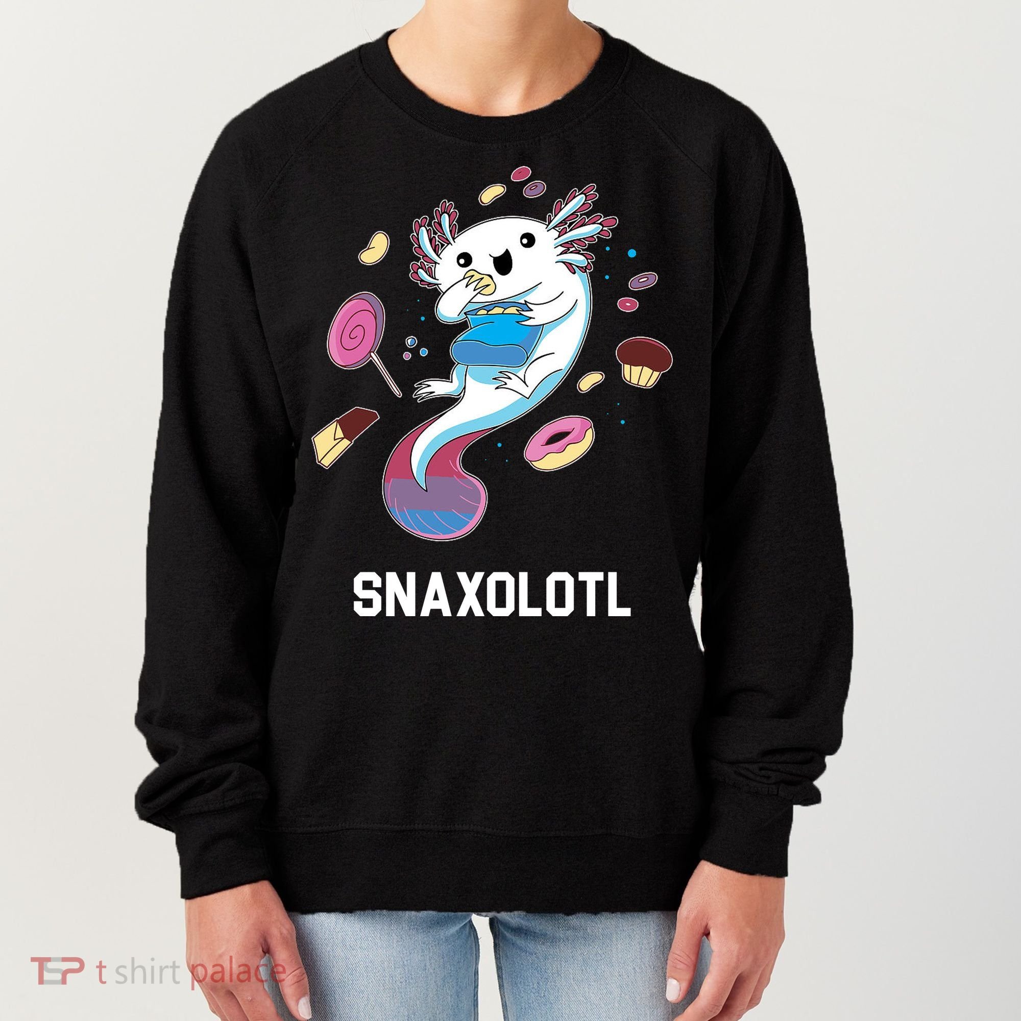Snaxolotl Axolotl Donuts Cupcakes Candy Junk Food Women's Sweatshirt