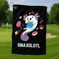Snaxolotl Axolotl Donuts Cupcakes Candy Junk Food Golf Towel thumb 1