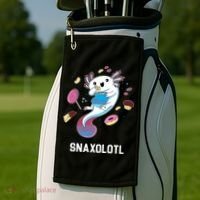 Snaxolotl Axolotl Donuts Cupcakes Candy Junk Food Golf Towel thumb 2