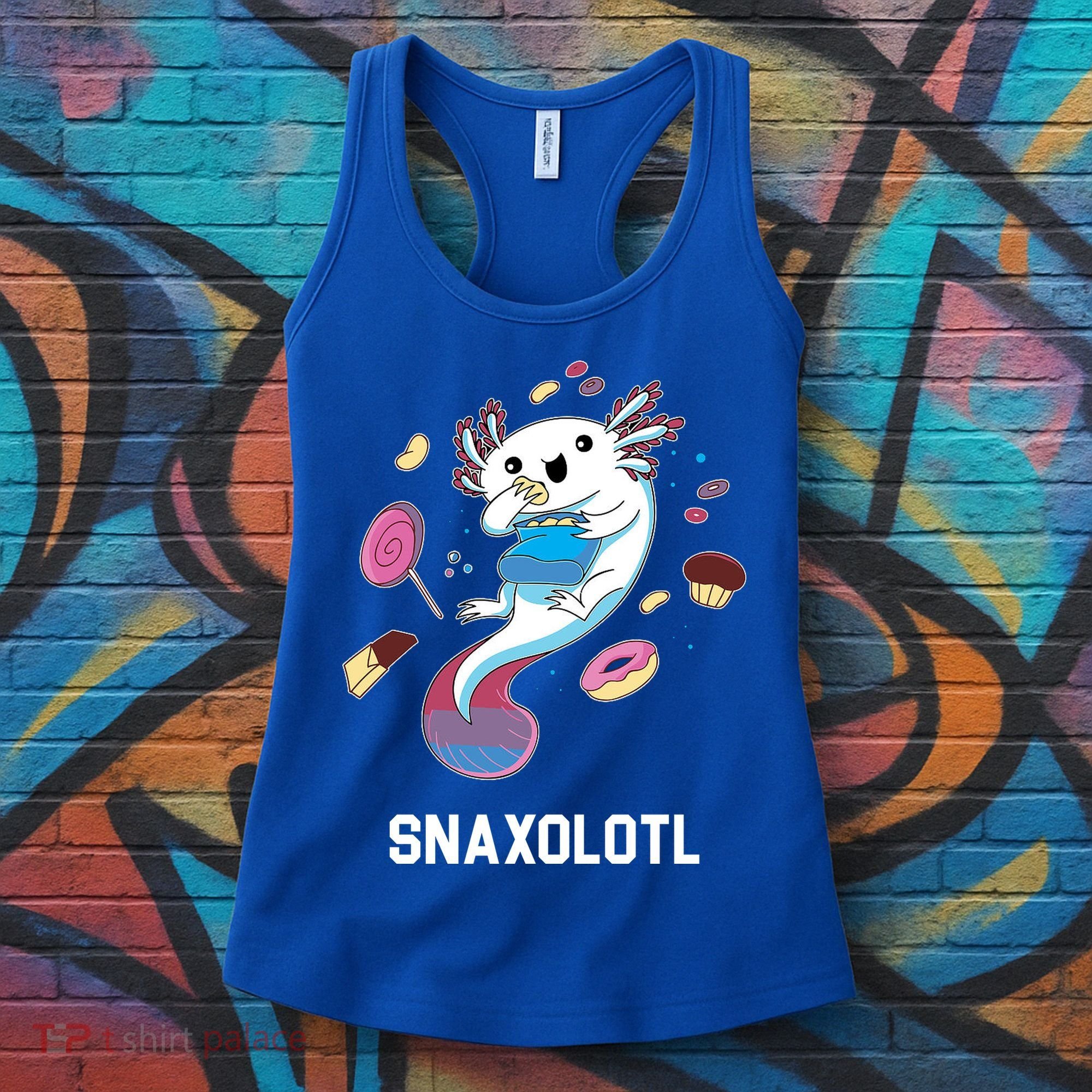 Snaxolotl Axolotl Donuts Cupcakes Candy Junk Food Women's Tank Top